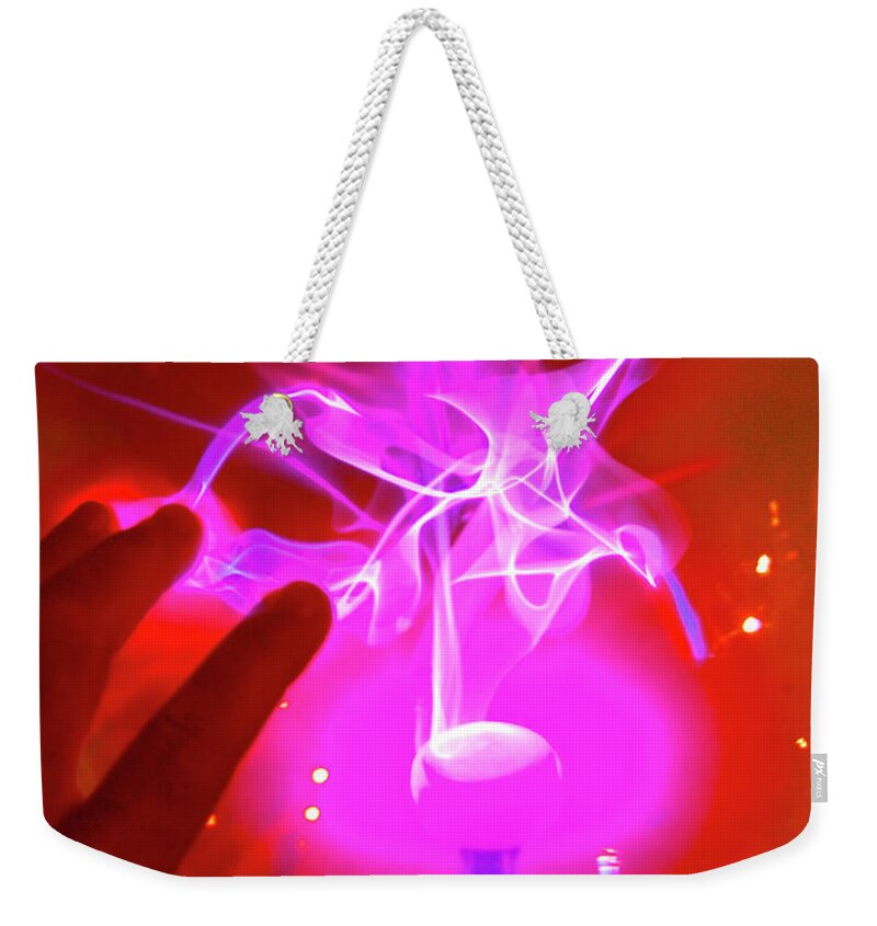 Light Weekender Tote Bag featuring the photograph Playing with 20000 volts by Paul W Faust - Impressions of Light