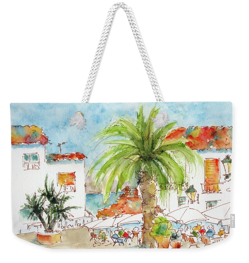 Impressionism Weekender Tote Bag featuring the painting Plaza Altea Alicante Spain by Pat Katz