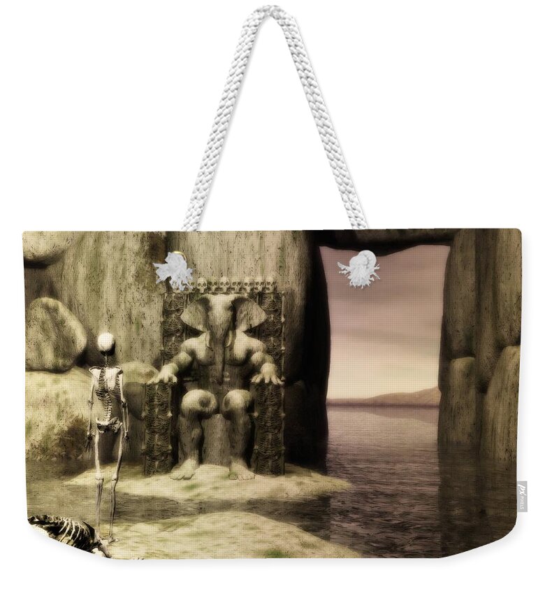 Penitent Weekender Tote Bag featuring the digital art Plea of The Penitent to The Lord of Perdition by John Alexander