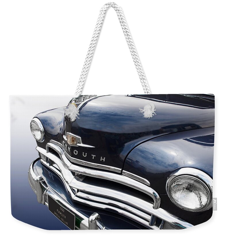 Chrysler Weekender Tote Bag featuring the photograph Plymouth In Full Sail by Gill Billington