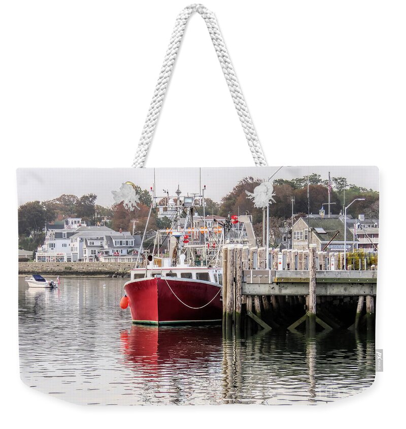 Janice Drew Weekender Tote Bag featuring the photograph Plymouth Town Harbor by Janice Drew