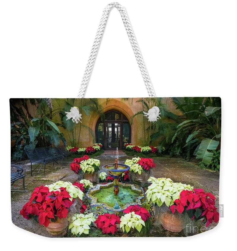 5 X 7 Weekender Tote Bag featuring the photograph Poinsettias at Pinewood Estate, Bok Tower by Liesl Walsh