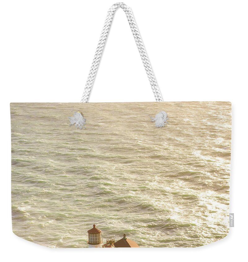 Landscape Weekender Tote Bag featuring the photograph Point Reyes Lighthouse by Aileen Savage
