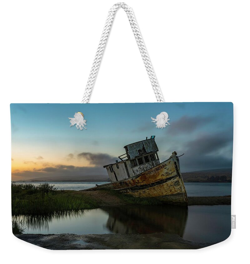 Landscape Weekender Tote Bag featuring the photograph Point Reyes Shipwreck Sunset by Scott Cunningham