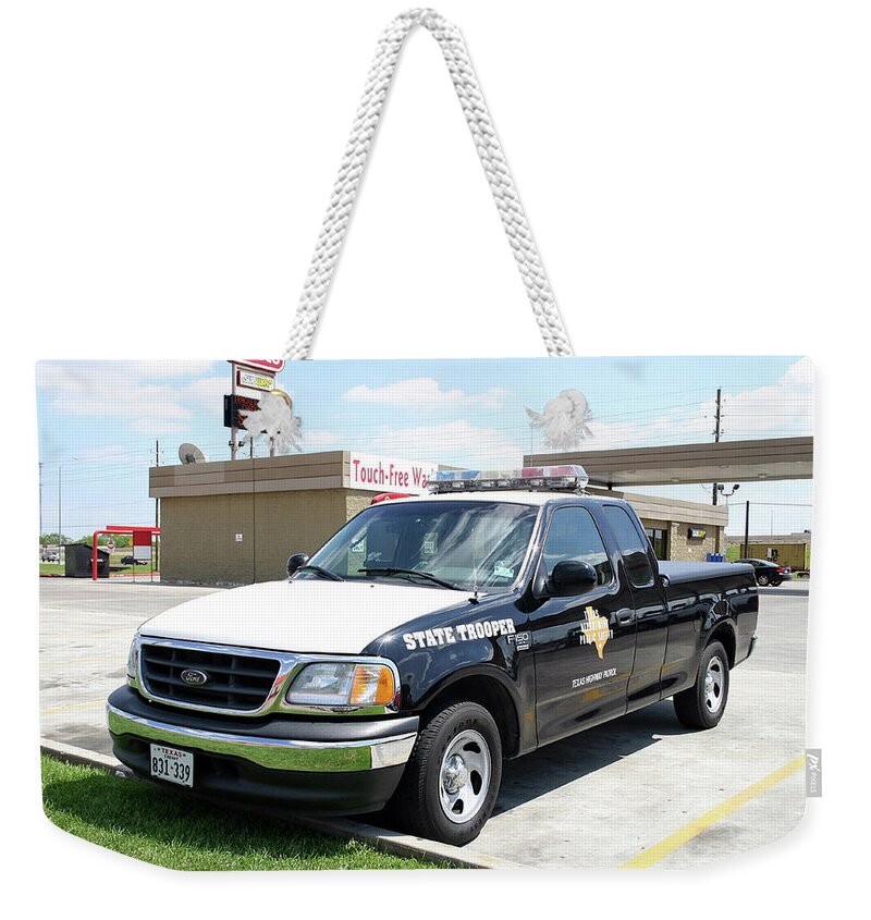 Police Weekender Tote Bag featuring the photograph Police by Jackie Russo