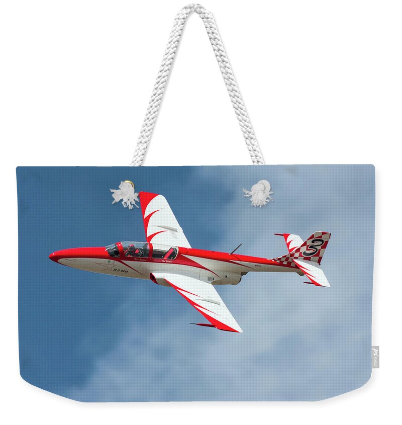 Airplane Weekender Tote Bag featuring the photograph Polish Designed and Built TS-11 Iskra Jet Trainer by Rick Pisio