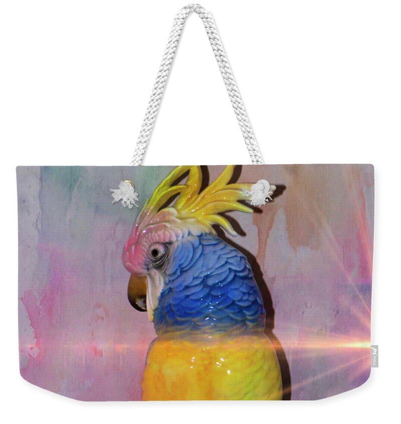 Parrot Weekender Tote Bag featuring the photograph Polly Wanna Cracker... NOW by Al Bourassa