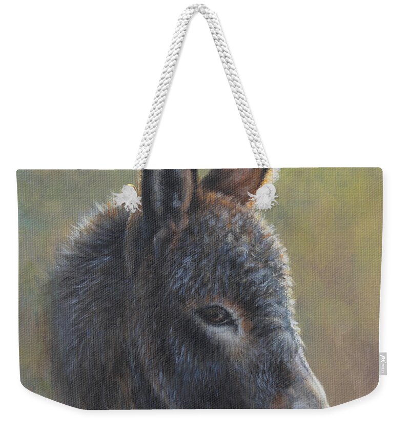 Donkey Weekender Tote Bag featuring the painting Poncho by Kim Lockman