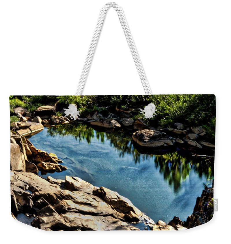 Great Falls Weekender Tote Bag featuring the photograph Pond At Great Falls #2 by Stuart Litoff