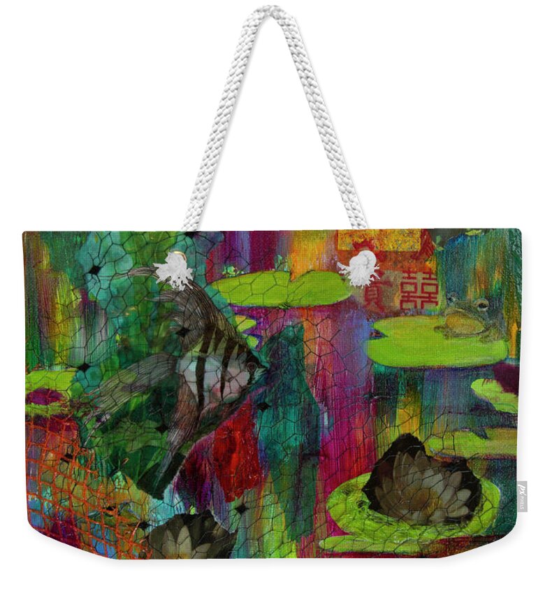 Art Weekender Tote Bag featuring the painting Pond Impressions by Jeanette French