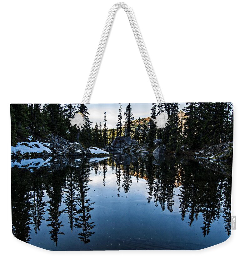 River Weekender Tote Bag featuring the photograph Pond on the Pacific Crest Trail by Pelo Blanco Photo