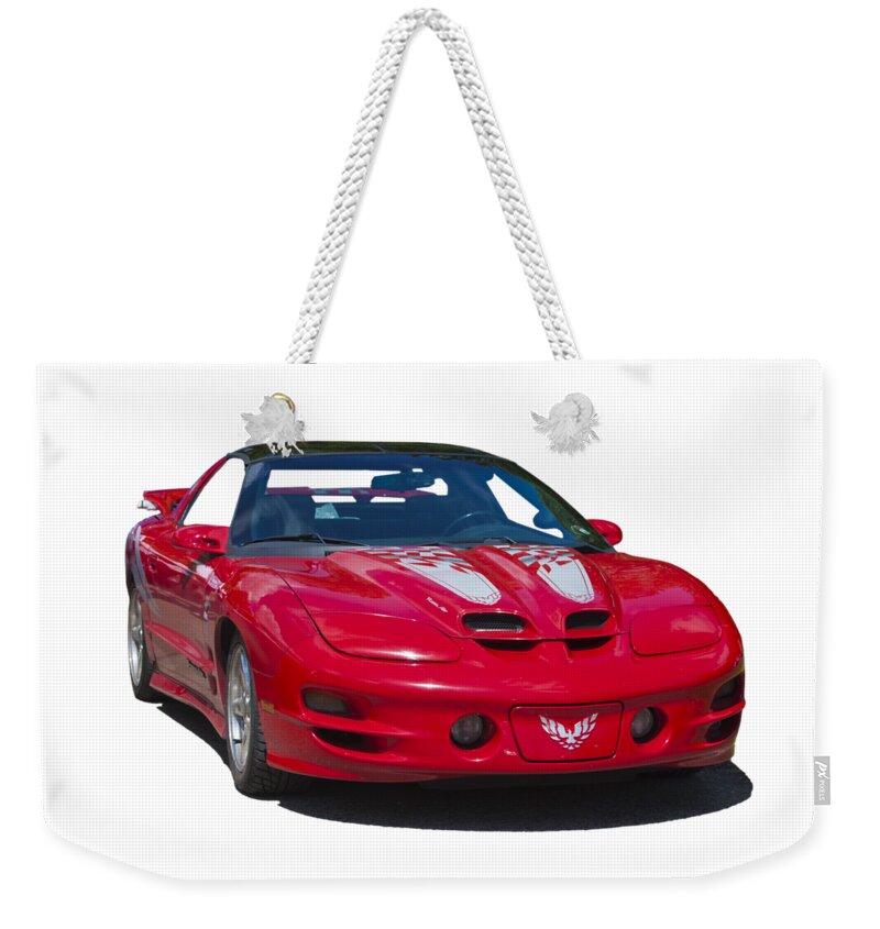 T-shirt Weekender Tote Bag featuring the photograph Pontiac Trans Am on Transparent background by Terri Waters