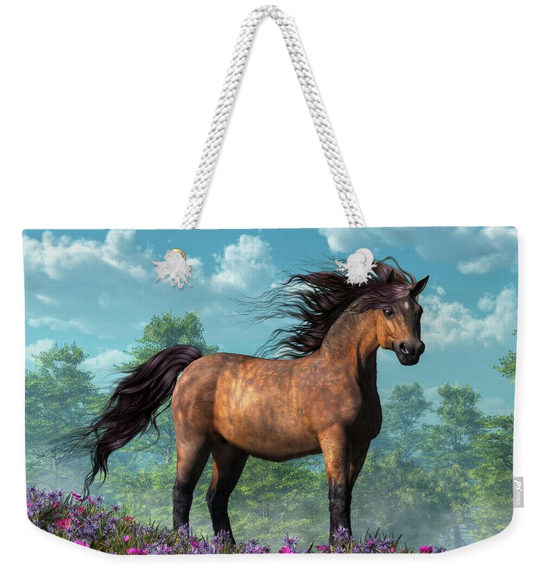 Pony Weekender Tote Bag featuring the digital art Pony by Daniel Eskridge