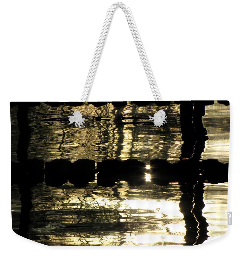 Swimming Weekender Tote Bag featuring the photograph Pool Reflections Four by Sarah Gage