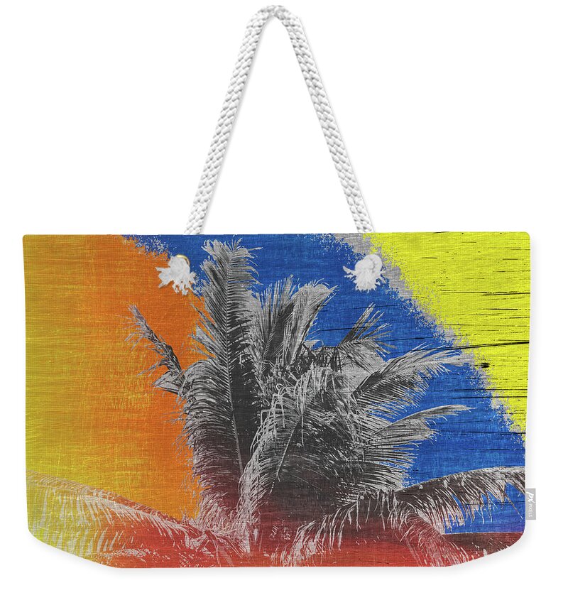Coconut Tree Weekender Tote Bag featuring the photograph Pop Art Coconut Tree Retro Tropical Vintage Palm by Beverly Claire Kaiya