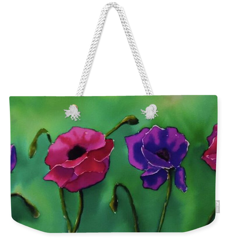 Poppy Weekender Tote Bag featuring the painting Poppies by Camille Brighten