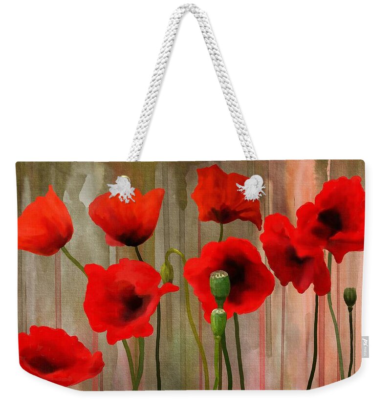 Poppies Weekender Tote Bag featuring the painting Poppies by Ivana Westin