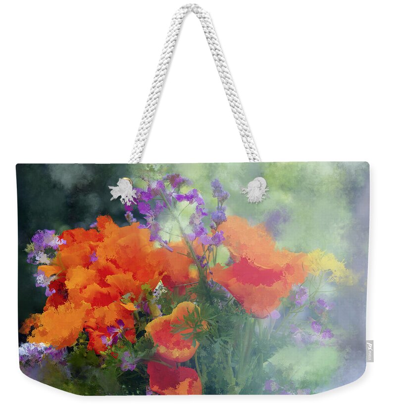 Photography Weekender Tote Bag featuring the digital art Poppy Bouquet by Terry Davis