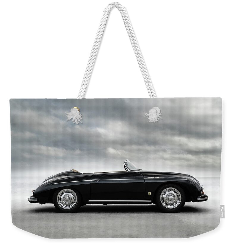 Black Weekender Tote Bag featuring the digital art Porsche 356 Speedster by Douglas Pittman