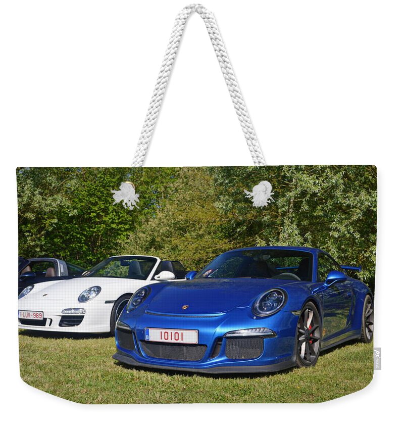 Porsche Weekender Tote Bag featuring the photograph Porsche 911 GT3 by Sportscars OfBelgium