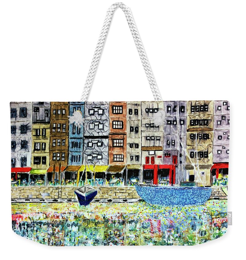 Contemporary Impressionist Weekender Tote Bag featuring the painting Porta by Dennis Ellman