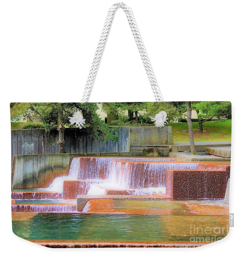 Portland Oregon Weekender Tote Bag featuring the photograph Portland Waterfall by Merle Grenz