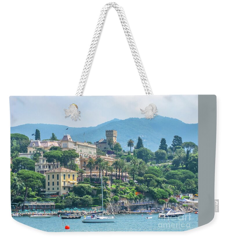 Portofino Weekender Tote Bag featuring the photograph Portofino Italian Riviera by Benny Marty
