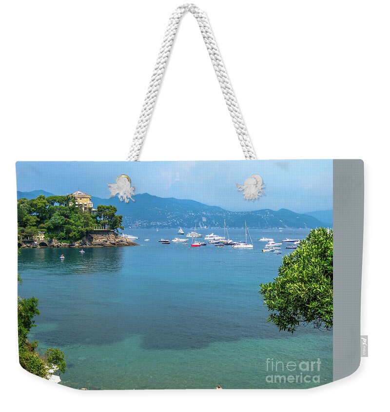 Portofino Weekender Tote Bag featuring the photograph Portofino Natural Marine Area by Benny Marty