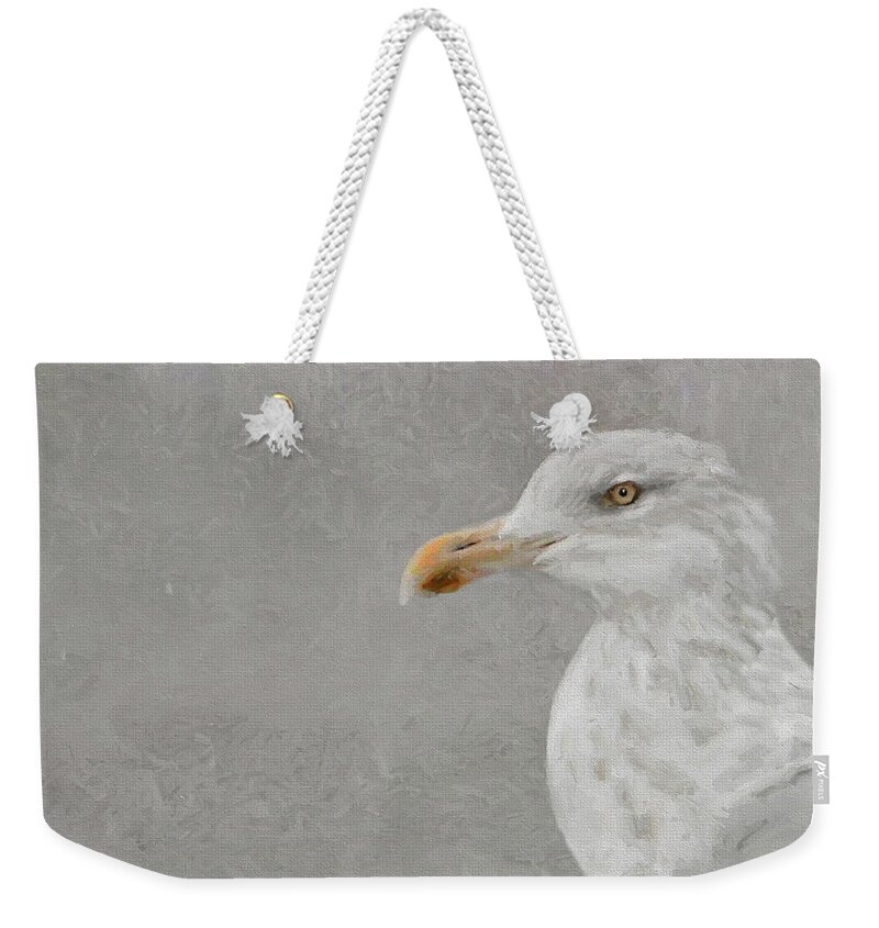 Bird Weekender Tote Bag featuring the photograph Portrait of a Gull by Karen Lynch