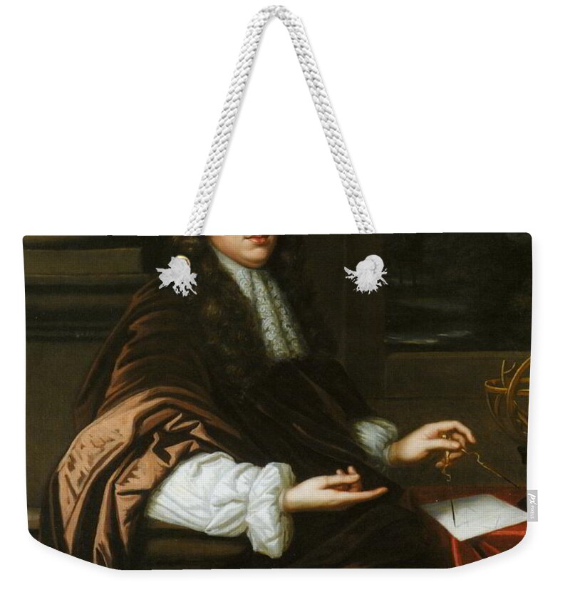 Portrait Of A Mathematician Weekender Tote Bag featuring the painting Portrait of a Mathematician by Mary Beale