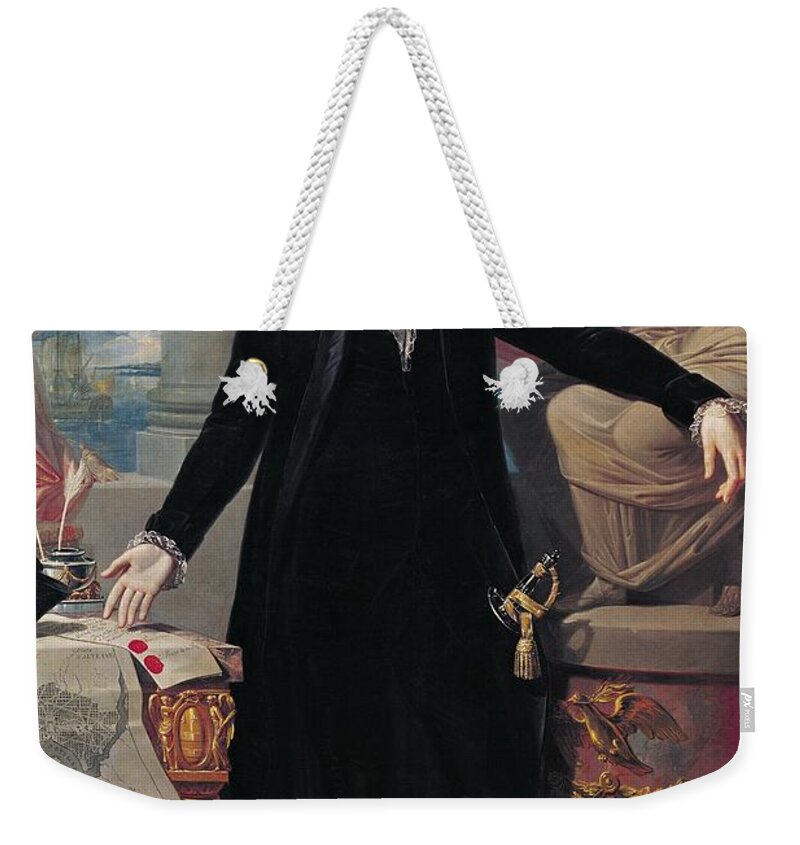 Portrait Weekender Tote Bag featuring the painting Portrait of George Washington by Joes Perovani