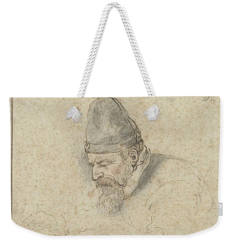(self) Portrait Of Henry Avercamp Weekender Tote Bag featuring the painting Portrait of Henry Avercamp by Hendrick Avercamp