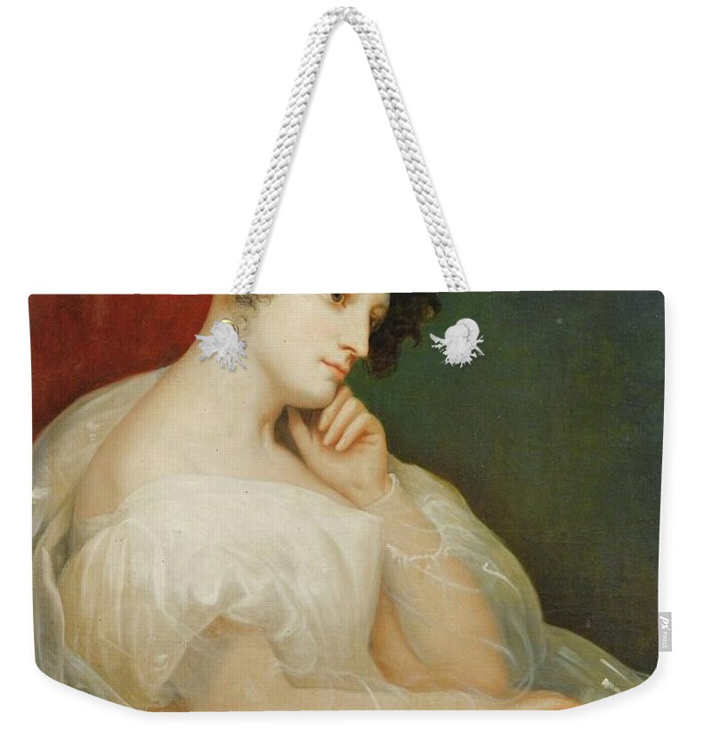 Ary Scheffer ; Portrait Of Marie-jos�phine Souham Weekender Tote Bag featuring the painting Portrait Of Marie Josphine by MotionAge Designs