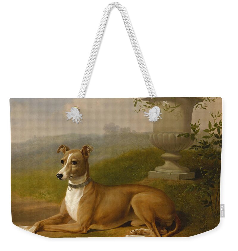 Thomas Hewes Hinckley Weekender Tote Bag featuring the painting Portrait of Rover by Thomas Hewes Hinckley