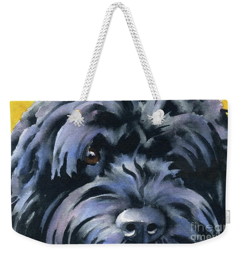 Portuguese Weekender Tote Bag featuring the painting Portuguese Water Dog by David Rogers