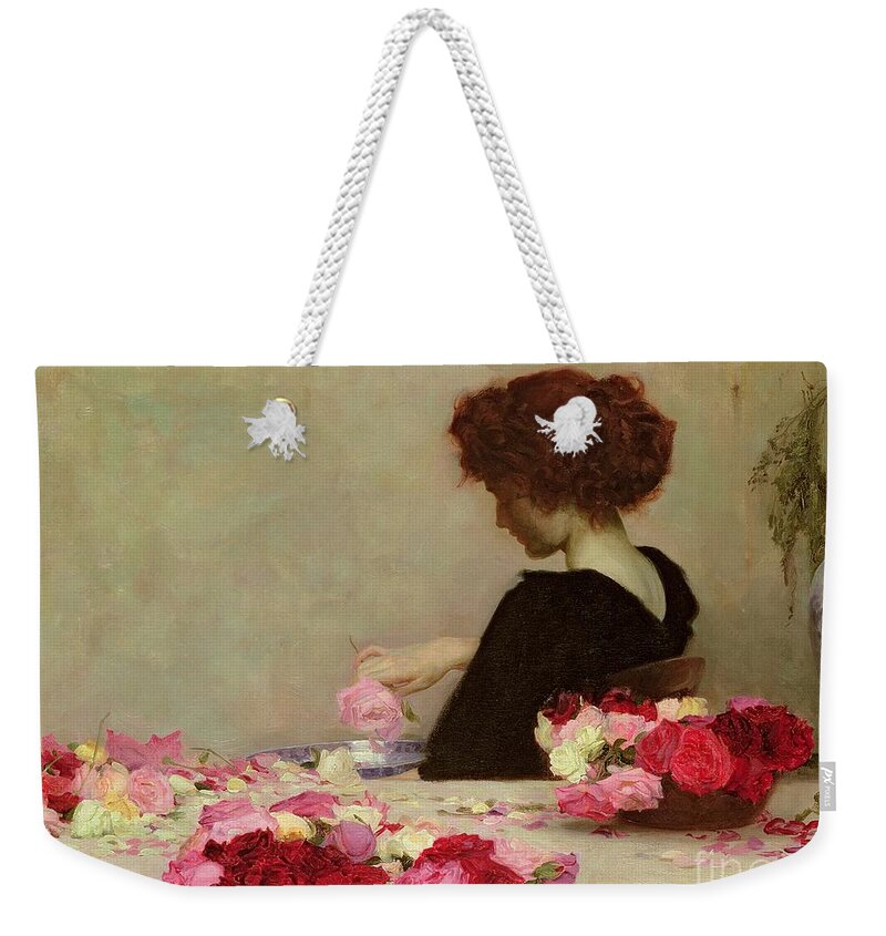 Female Weekender Tote Bag featuring the painting Pot Pourri by Herbert James Draper