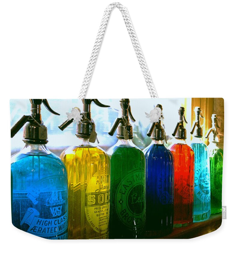 Food And Beverage Weekender Tote Bag featuring the photograph Pour Me a Rainbow by Holly Kempe