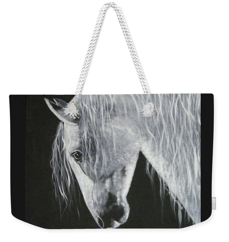 Animals Weekender Tote Bag featuring the painting Power Horse by Terry Honstead