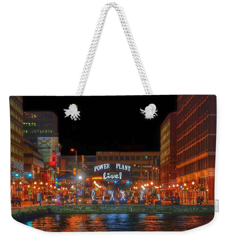 Power Plant Live Weekender Tote Bag featuring the photograph Power Plant Live in Baltimore by Marianna Mills