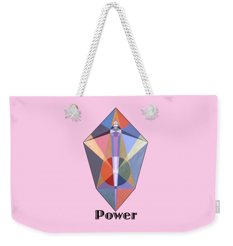 Painting Weekender Tote Bag featuring the painting Power text by Michael Bellon