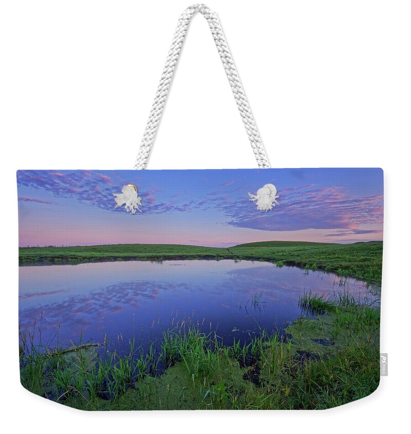 Pond Weekender Tote Bag featuring the photograph Prairie Reflections by Dan Jurak
