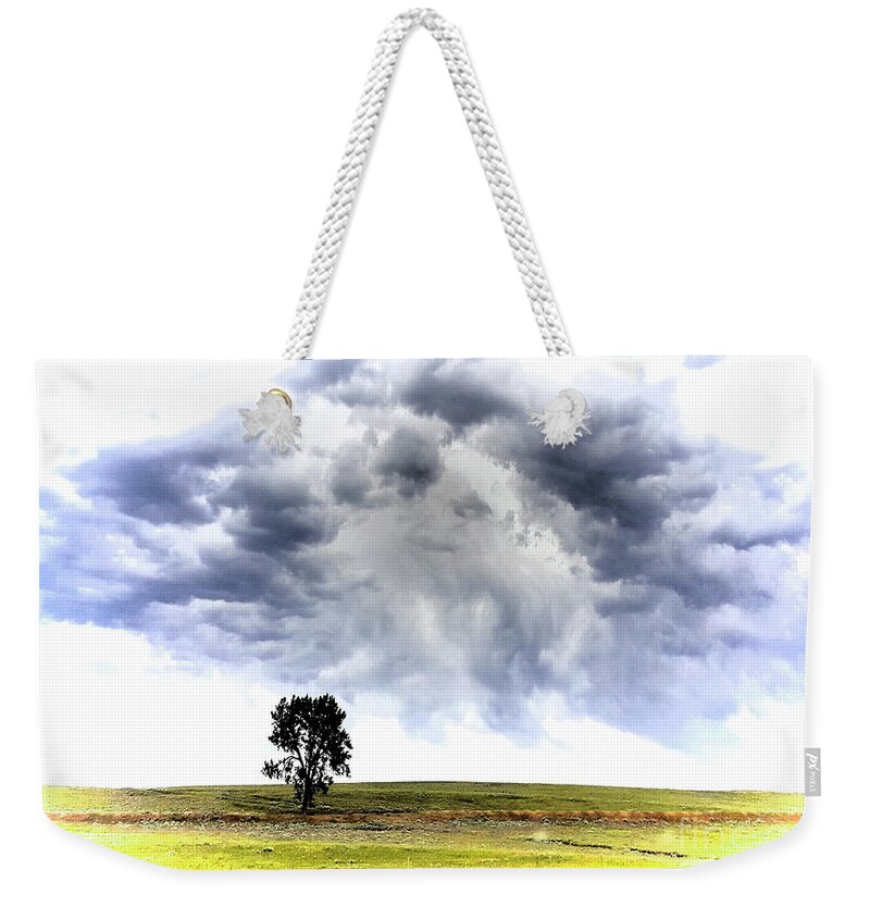 Storm Weekender Tote Bag featuring the digital art Prairie Storm by Rebecca Langen
