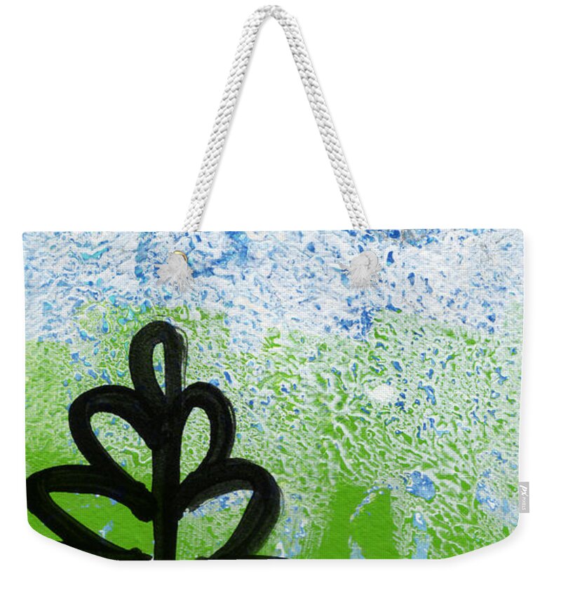 Abstract Weekender Tote Bag featuring the painting Prayer Flags by Linda Woods