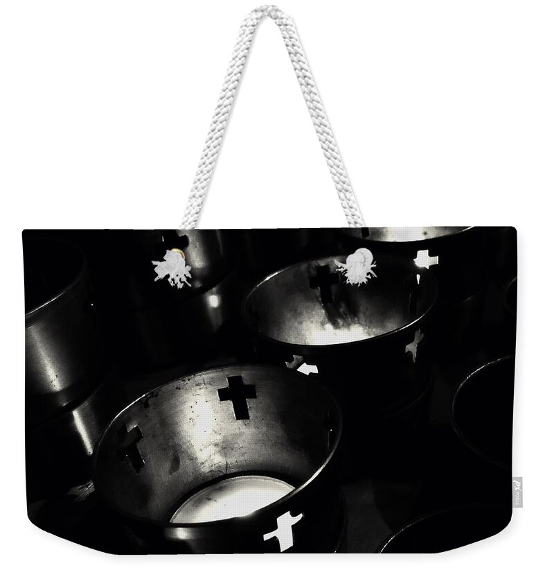 Church Weekender Tote Bag featuring the photograph Prayer Offerings by Frank J Casella