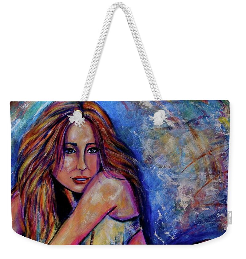 Precious Metals Weekender Tote Bag featuring the painting Precious Metals, Saucy by Debi Starr