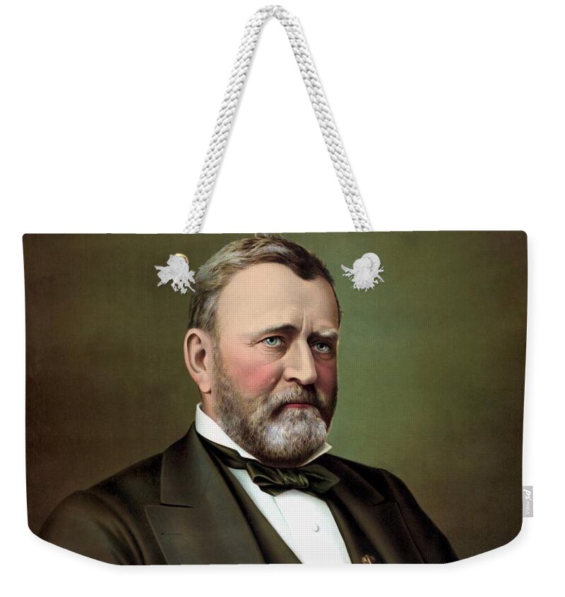 President Grant Weekender Tote Bag featuring the painting President Ulysses S Grant Portrait by War Is Hell Store