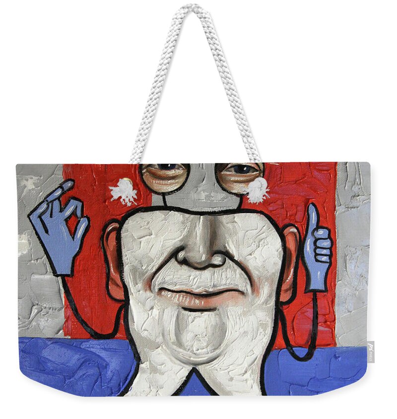  Dental Art Weekender Tote Bag featuring the painting Presidential Tooth 2 by Anthony Falbo
