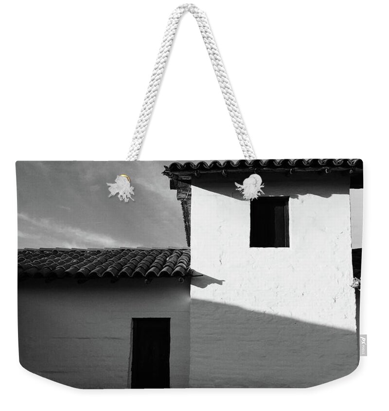 Black And White Weekender Tote Bag featuring the photograph Presidio Shadows- Art by Linda Woods by Linda Woods