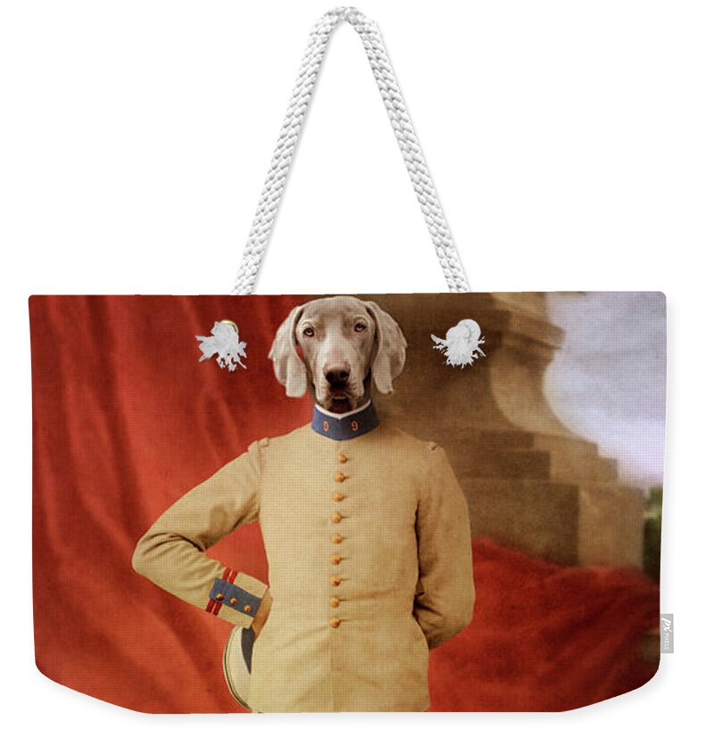 Military Weekender Tote Bag featuring the digital art Prestige of the Uniform by Martine Roch