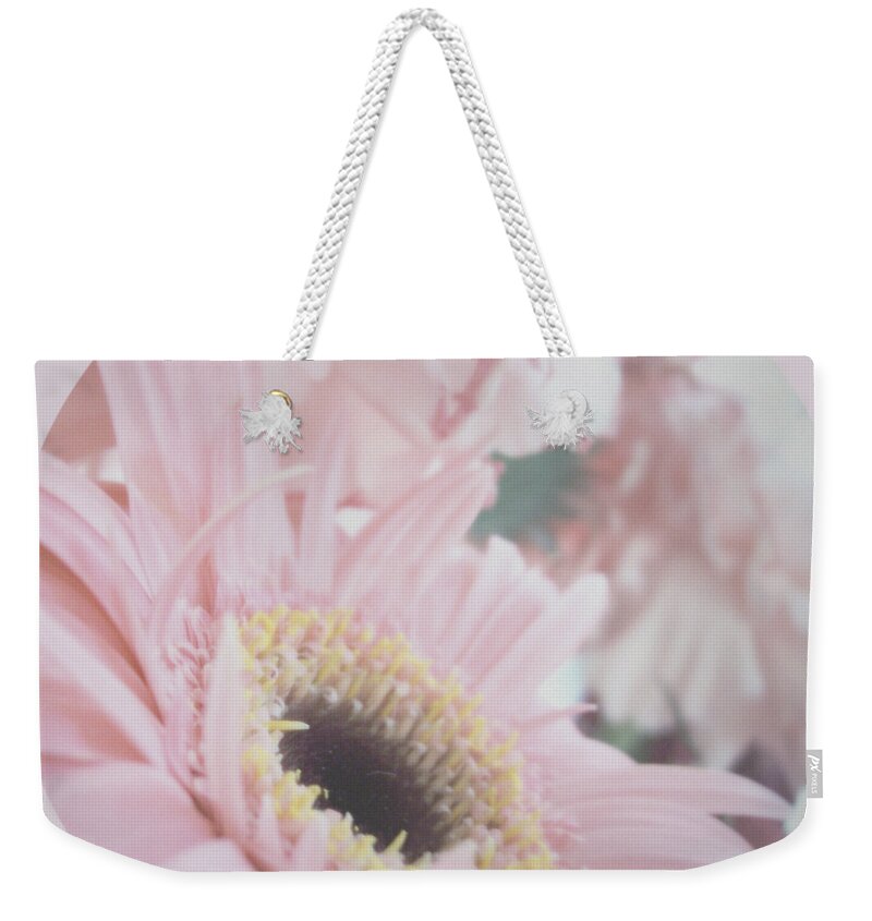 Pink Flowers Weekender Tote Bag featuring the photograph Pretty in Pink by Mary Wolf